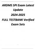 ARDMS SPI Exam Latest Update 2024/2025 FULL TESTBANK Verified Exam Sets