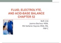 NUR 216 FLUID, ELECTROLYTE, AND ACID-BASE BALANCE CHAPTER 52