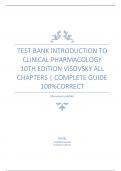 Test Bank Introduction to Clinical Pharmacology 10th Edition Visovsky All Chapters | Complete Guide 100%correct