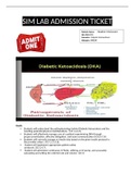 SIM LAB ADMISSION TICKET | Patient Name :	Heather McGovern Sim Visit: # 5 Scenario: Diabetic Ketoacidosis Allergies: NKDA