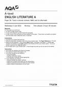 AQA A LEVEL ENGLISH LITERATURE A PAPER 2A QUESTION PAPER 2024  (7712/2A :Texts in Shared contexts :WW1 And its Aftermath)