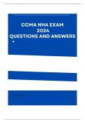 CCMA NHA exam 2024 COMPREHENSIVE QUESTIONS AND ANSWERS 