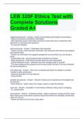 LEB 320F Ethics Test with Complete Solutions Graded A+