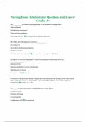 Nursing Home Administrator Questions And Answers Graded A+