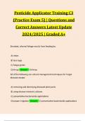 Pesticide Applicator Training C3 (Practice Exam 5) | Questions and Correct Answers Latest Update 2024/2025 | Graded A+