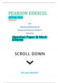 PEARSON EDEXCEL ACTUAL 2024 9CH0/03 GCE Chemistry (9CH0) Paper 03 General and Practical Principles in Chemistry Question Paper & Mark Scheme