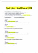 Nutrition Final Exam 2024