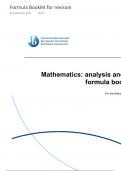 IB Maths AA SL, Annotated Formula Booklet 