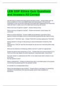 LEB 320F Ethics Quiz Questions and Answers All Correct 