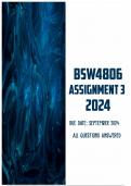 BSW4806 Assignment 3 2024 | Due September 2024