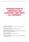 INTRODUCTION TO AMERICAN LAW CHAPTER 1 TEST WITH ALL ANSWERS