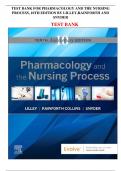 TEST BANK FOR PHARMACOLOGY AND THE NURSING PROCESS, 10TH EDITION BY LILLEY,RAINFORTH AND SNYDER