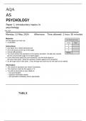 AQA  AS PSYCHOLOGY Paper 1 Introductory topics in psychology may 2024