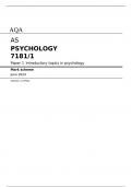 AQA  AS  PSYCHOLOGY 7181/1 Paper 1 Introductory topics in psychology Mark scheme June 2024