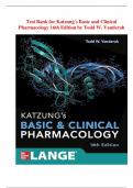 Test Bank for Katzung's Basic and Clinical Pharmacology 16th Edition by Todd W. Vanderah