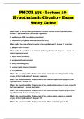 PMCOL 371 - Lecture 18- Hypothalamic Circuitry Exam Study Guide 