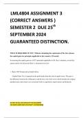 LML4804 ASSIGNMENT 3 (CORRECT ANSWERS ) SEMESTER 2 DUE 25th SEPTEMBER 2024 GUARANTEED DISTINCTION.