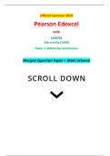 Official Summer 2024 Pearson Edexcel GCSE 1AS0/01 Astronomy (1AS0) Paper 1: Naked-Eye Astronomy Merged Question Paper + Mark Scheme