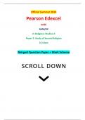 Official Summer 2024 Pearson Edexcel GCSE 1RA0/2C In Religious Studies A Paper 2: Study of Second Religion 2C Islam Merged Question Paper + Mark Scheme