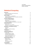 Summary Statistical Computing (JBM050)