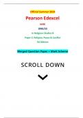 Official Summer 2024 Pearson Edexcel GCSE 1RB0/2G In Religious Studies B Paper 2: Religion, Peace & Conflict 2G Sikhism Merged Question Paper + Mark Scheme