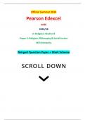 Official Summer 2024 Pearson Edexcel GCSE 1RB0/3B In Religious Studies B Paper 3: Religion, Philosophy & Social Justice 3B Christianity Merged Question Paper + Mark Scheme