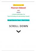 Official Summer 2024 Pearson Edexcel GCSE 1SP0/3H In Spanish (1SP0) Higher Tier Paper 3H: Reading and understanding in Spanish Merged Question Paper + Mark Scheme