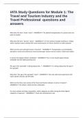 IATA Study Questions for Module 1: The Travel and Tourism Industry and the Travel Professional -questions and answers