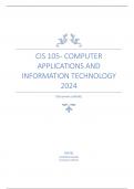 CIS 105 - Computer Applications and Information Technology