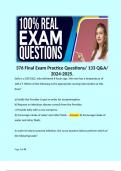 376 Final Exam Practice Questions/ 133 Q&A/ 2024-2025.