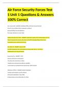 Air Force Security Forces Test 1 Unit 1 Questions & Answers 100% Correct