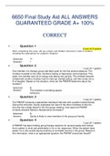 6650 Final Study Aid ALL ANSWERS GUARANTEED GRADE A+ 100%  CORRECT 