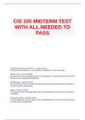 CIS 105 MIDTERM TEST WITH ALL NEEDED TO PASS.