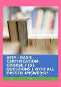 AFIP - BASIC CERTIFICATION COURSE | 151 QUESTIONS | WITH ALL PASSED ANSWERS!!