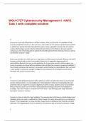  WGU C727 Cybersecurity Management I  HAP2 Task 1 with complete solution