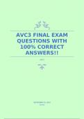 AVC3 FINAL EXAM QUESTIONS WITH 100% CORRECT ANSWERS!!