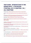 Test Bank - Introduction to the  Human Body, 11th Edition  (Tortora, 2017) Chapter 1-24 |  All Chapters 