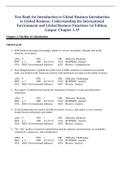 Test Bank for Introduction to Global Business Introduction to Global Business: Understanding the International Environment and Global Business Functions 1st Edition, Gaspar. Chapter 1-15