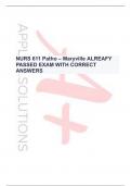 NURS 611 Patho – Maryville ALREAFY PASSED EXAM WITH CORRECT ANSWERS