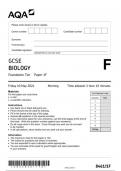 AQA GCSE Triple Science8461 1F question paper Biology  10May 2024