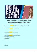 EPIC Training & Certification Exam Q&A 2024-2025. 