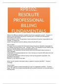 RPB102: RESOLUTE PROFESSIONAL BILLING FUNDAMENTALS