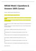 NR566 Week 5 Questions & Answers 100% Correct