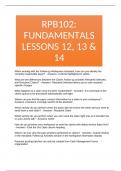 RPB102: FUNDAMENTALS LESSONS 12, 13 & 14