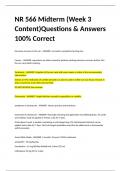 NR 566 Midterm (Week 3 Content)Questions & Answers 100% Correct