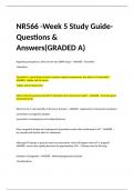 NR566 -Week 5 Study Guide-Questions & Answers(GRADED A)