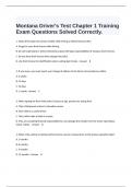  Montana Driver's Test Chapter 1 Training Exam Questions Solved Correctly.