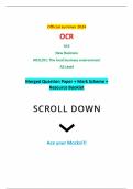 Official summer 2024 OCR GCE New Business H031/01: The local business environment AS Level Merged Question Paper + Mark Scheme + Resource Booklet