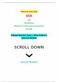 Official summer 2024 OCR GCE New Business H031/02: The wider business environment AS Level Merged Question Paper + Mark Scheme + Resource Booklet