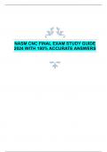 NASM CNC FINAL EXAM STUDY GUIDE  2024 WITH 100% ACCURATE ANSWERS